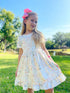 Girls Unicorn Floral Dress with Matching Bow - Bowtism